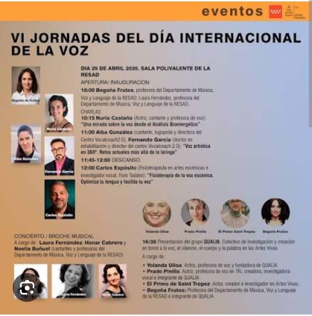 VI Jornadas del Día Internacional de la Voz — RESAD 2026